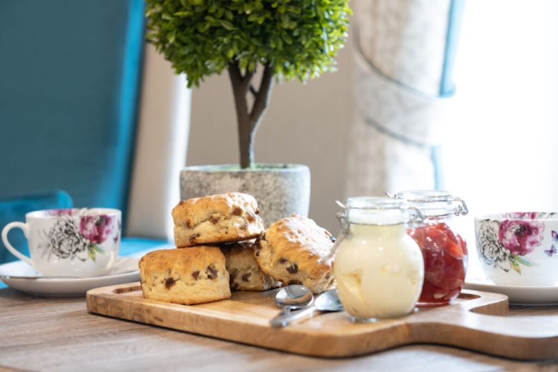 Scones and Tea on Table